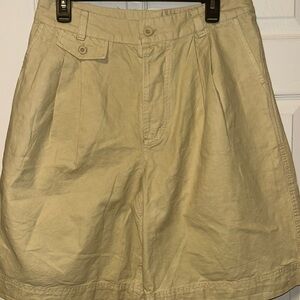 Free People Tan Flat Front Shorts Relaxed Fit